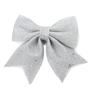 Бант Серебро с блестками 12*15 см., 2 шт. / 6233746