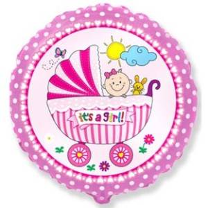 18" Коляска и малыш девочка ( Flexmetall)/1202-2145/401579
