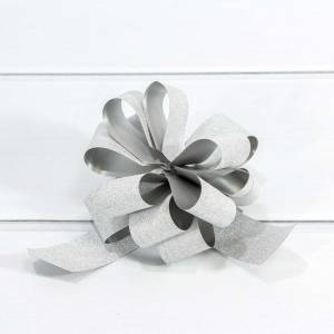 Бант-шар 3 см "Блеск" серебряный /00052330S