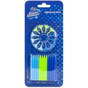 Свечи "Ассорти для мальчика" 6 см., 24 шт/622401