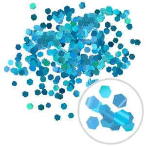 Глиттер "Блестки" лазерный морская волна 6 мм/100 г (Китай)