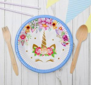 Тарелка Единорог и цветы/ 6 шт. 3747667