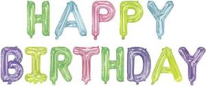 Набор шаров-букв мини Happy Birthday Ассорти, кристалл 16"/ 21814