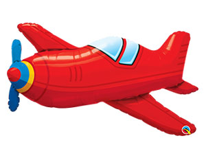 Самолет красный винтаж/ 1207-3349 (Qualatex)