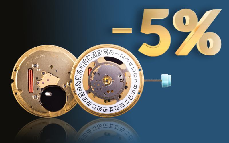 Скидка на швейцарские кварцевые механизмы ETA