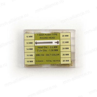 Набор штифтов с шляпкой, 1.3х3.0мм 10-28 р-р (100шт) SML132