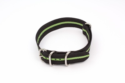 Ремешок нейлоновый для часов 22 р-р Blk- l green