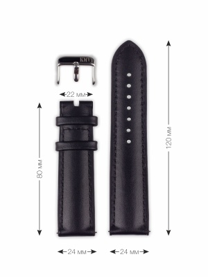 Ремень KMV S-35, 24 мм, черный, L