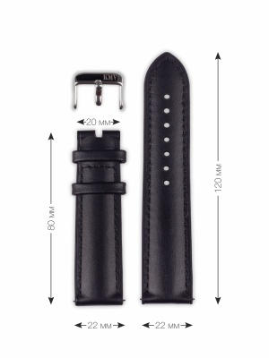 Ремень KMV S-35, 22 мм, черный, L