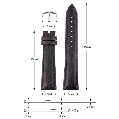 КМВ-28 черно-черный XL 5 22мм 1000х1000