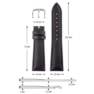 КМВ-28 черно-черный L 5 22мм 1000х1000