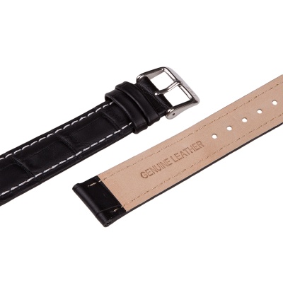 Ремень KMV S-14, 20 мм, черный с белой строчкой, L