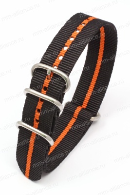 Ремешок нейлоновый для часов 22 р-р Blk- Red