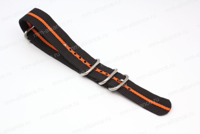 Ремешок нейлоновый для часов 22 р-р Blk- Red