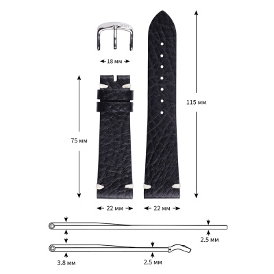КМВ-7 черный узкий 5 22мм