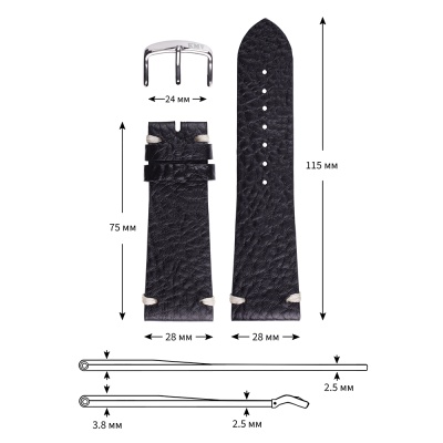 КМВ-7 черный широкий 5 28мм