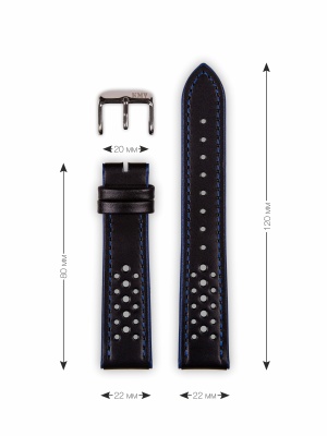 Ремень KMV S-02, 22 мм, black-blue, L