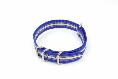 Ремешок нейлоновый для часов 22 р-р Blue-grey-white