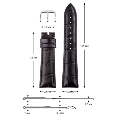 КМВ-29 черно-черный L 5 22мм 1000х1000