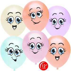 12" Веселые смайлы! ассорти пастель (Турция) 25 шт /812218