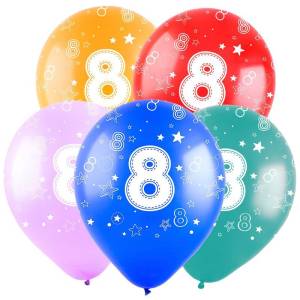 12" Цифра "8", ассорти пастель (Турция)