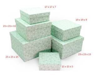 Коробка 23*23*13 "Звездное конфетти" Мятный/ 39504К