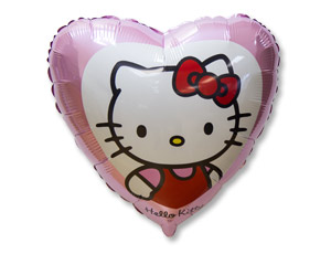 18" Hello Kitty в сердце розовом (Flexmetall)