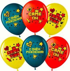 12" Game Time, С ДР! Ассорти пастель Лайт (25шт) (Малайзия) / 711469