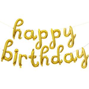 Набор шаров-букв мини Happy Birthday Золото 17"/ 19001