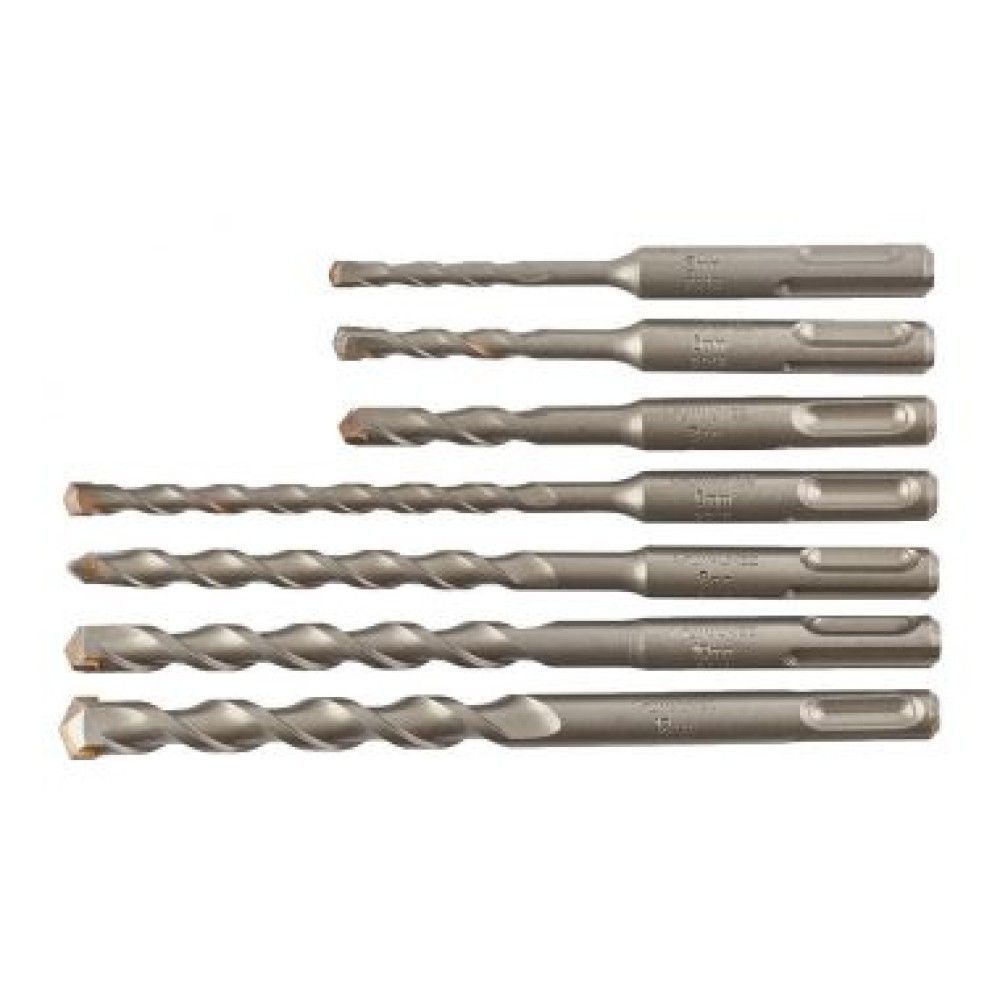 Набор буров SDS-Plus CONTRACTOR 7 шт. в кейсе, 5/5/6/8 х110 мм и 6/8/10/12 х160 мм