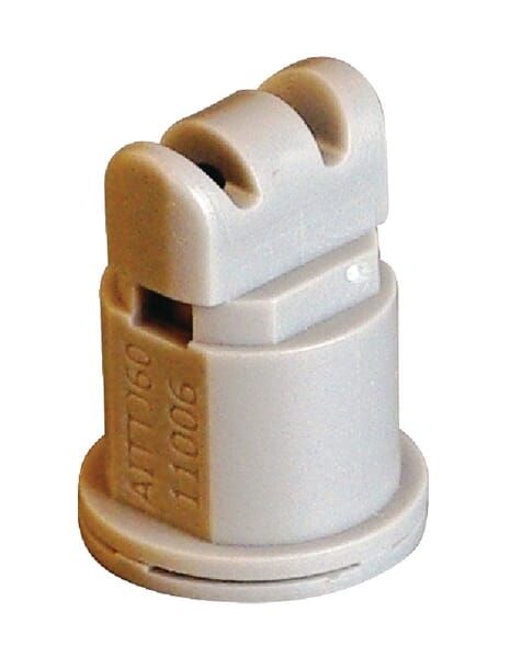 Форсунка двойная веерная для нагнетания воздуха AITTJ 110° 06, серая, пластиковая, TeeJet