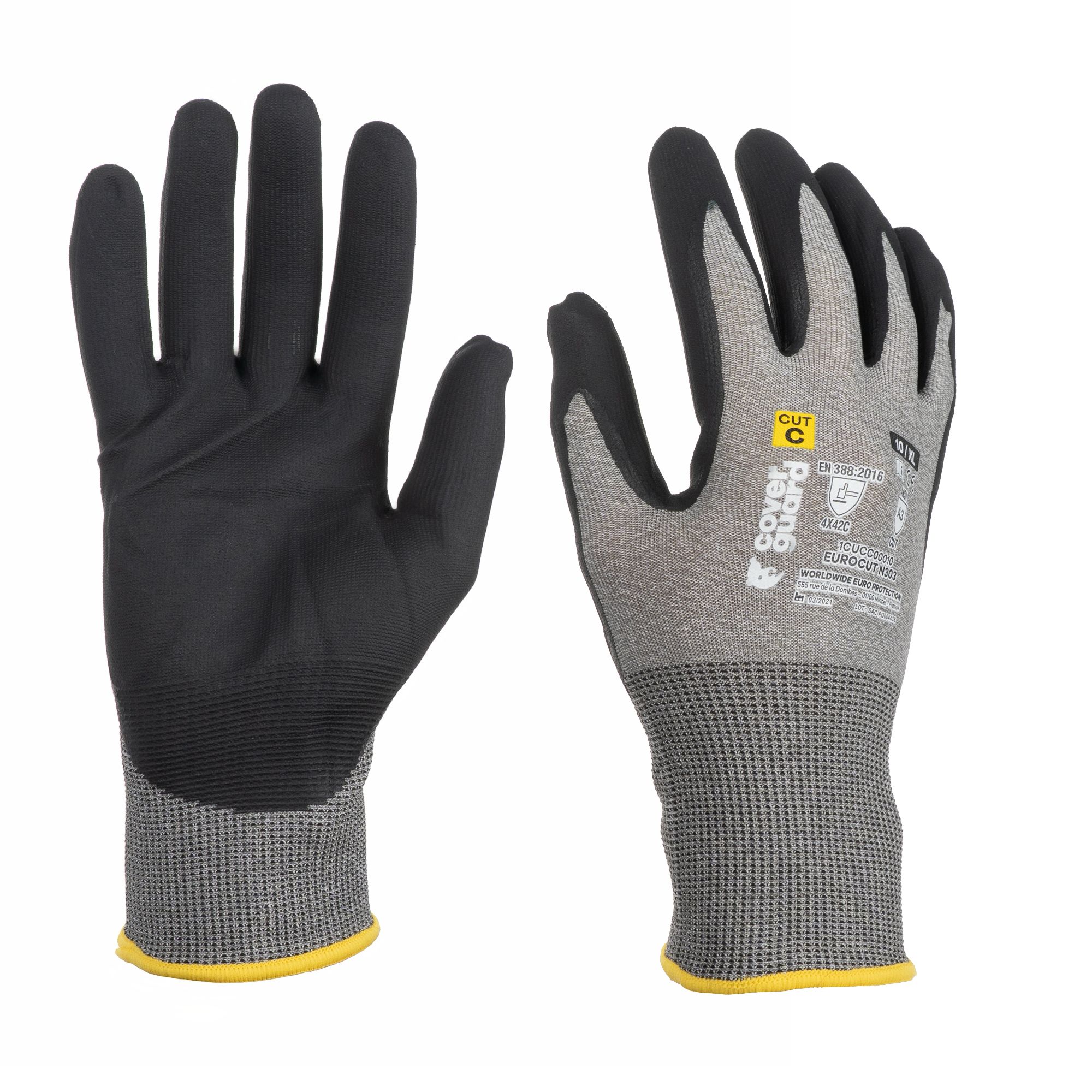 Перчатки EUROCUT N303, серые с черным