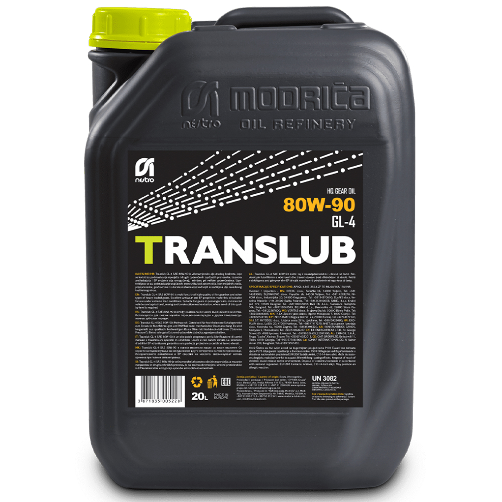 Трансмиссионное масло NESTRO TRANSLUB GL-4 80W-90 ведро 20л