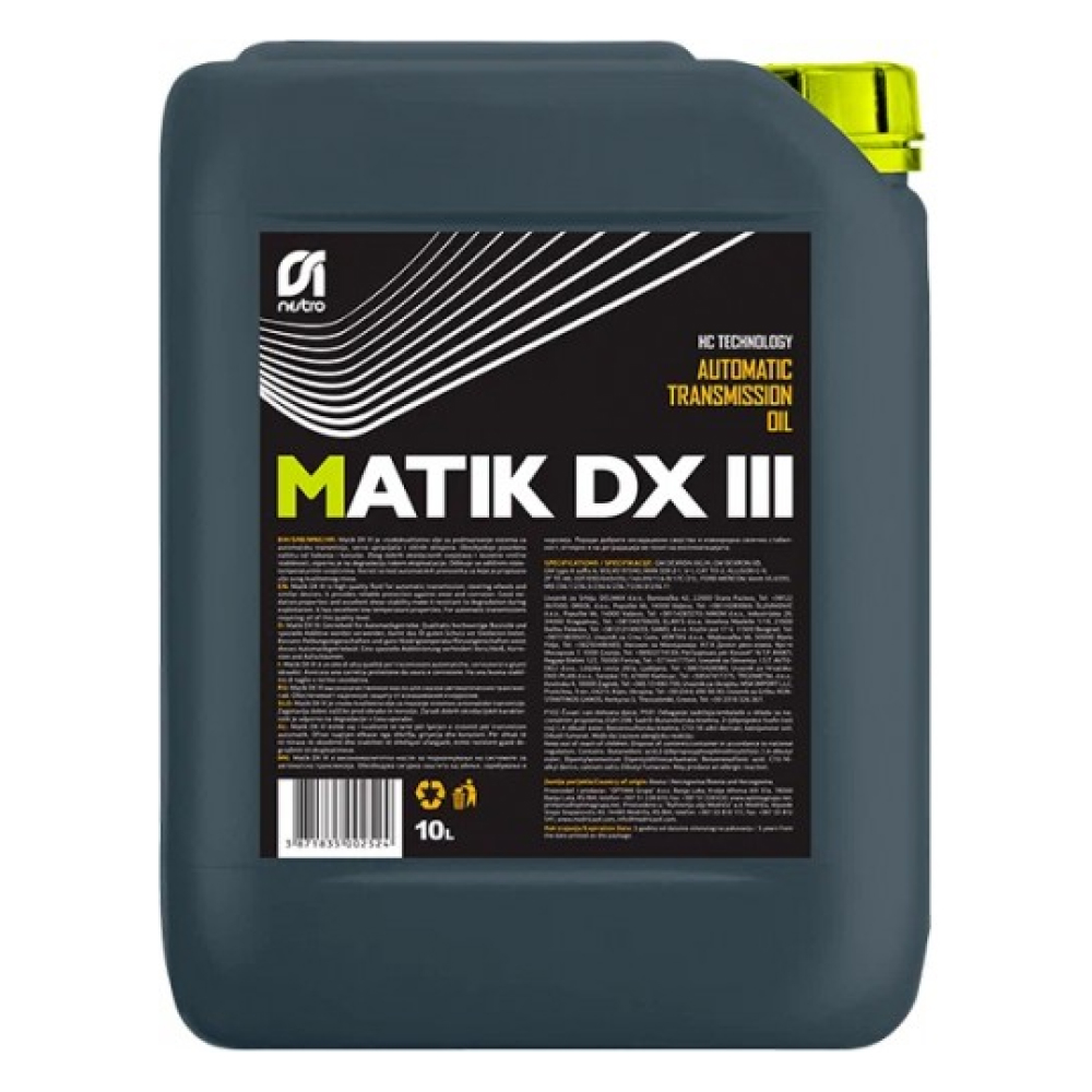 Трансмиссионное масло NESTRO MATIK DX III (ATF) канистра 10л