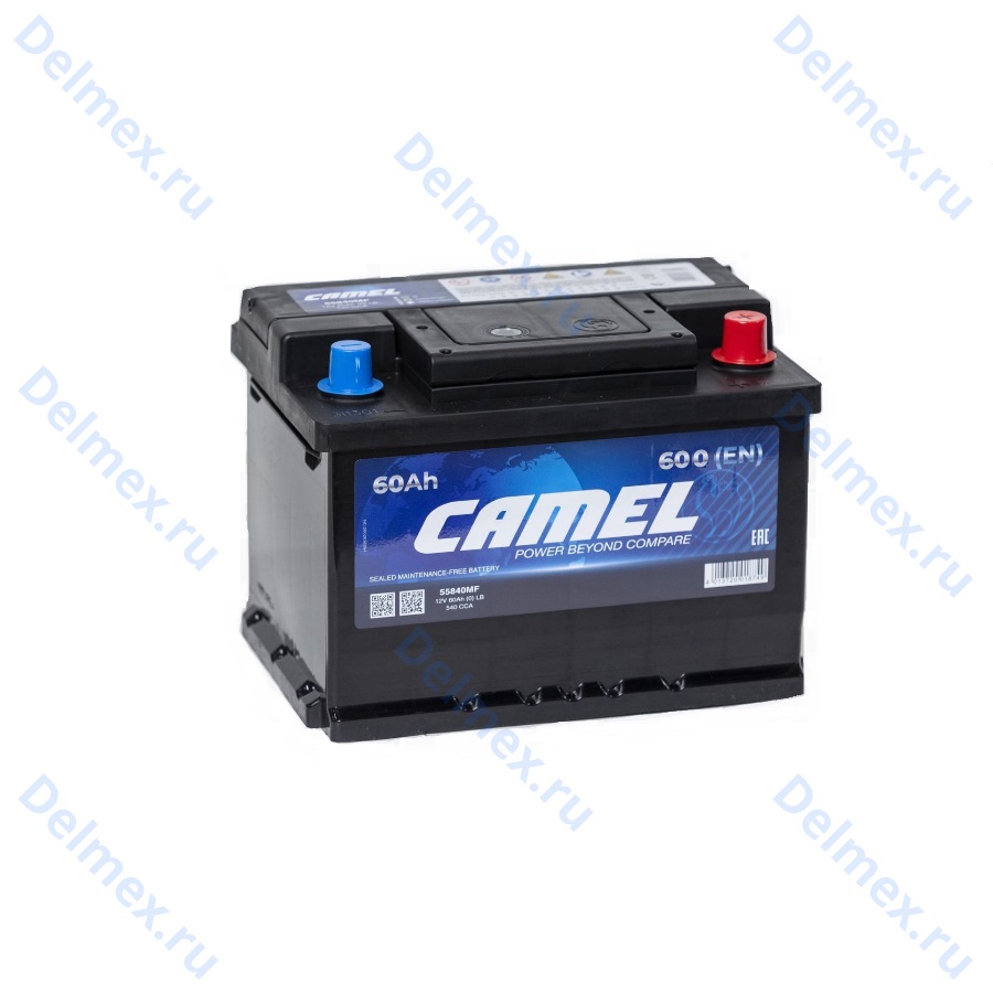 Аккумуляторная батарея 12V 60Ah (0) LB CAMEL (55840MF) оп низк. фото 