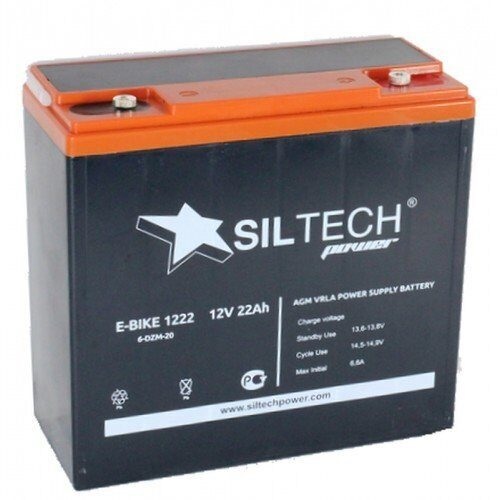 Аккумуляторная батарея SILTECH 6МТС-20 E-BIKE (6-DZM-20) обратной полярности 12V22Ah