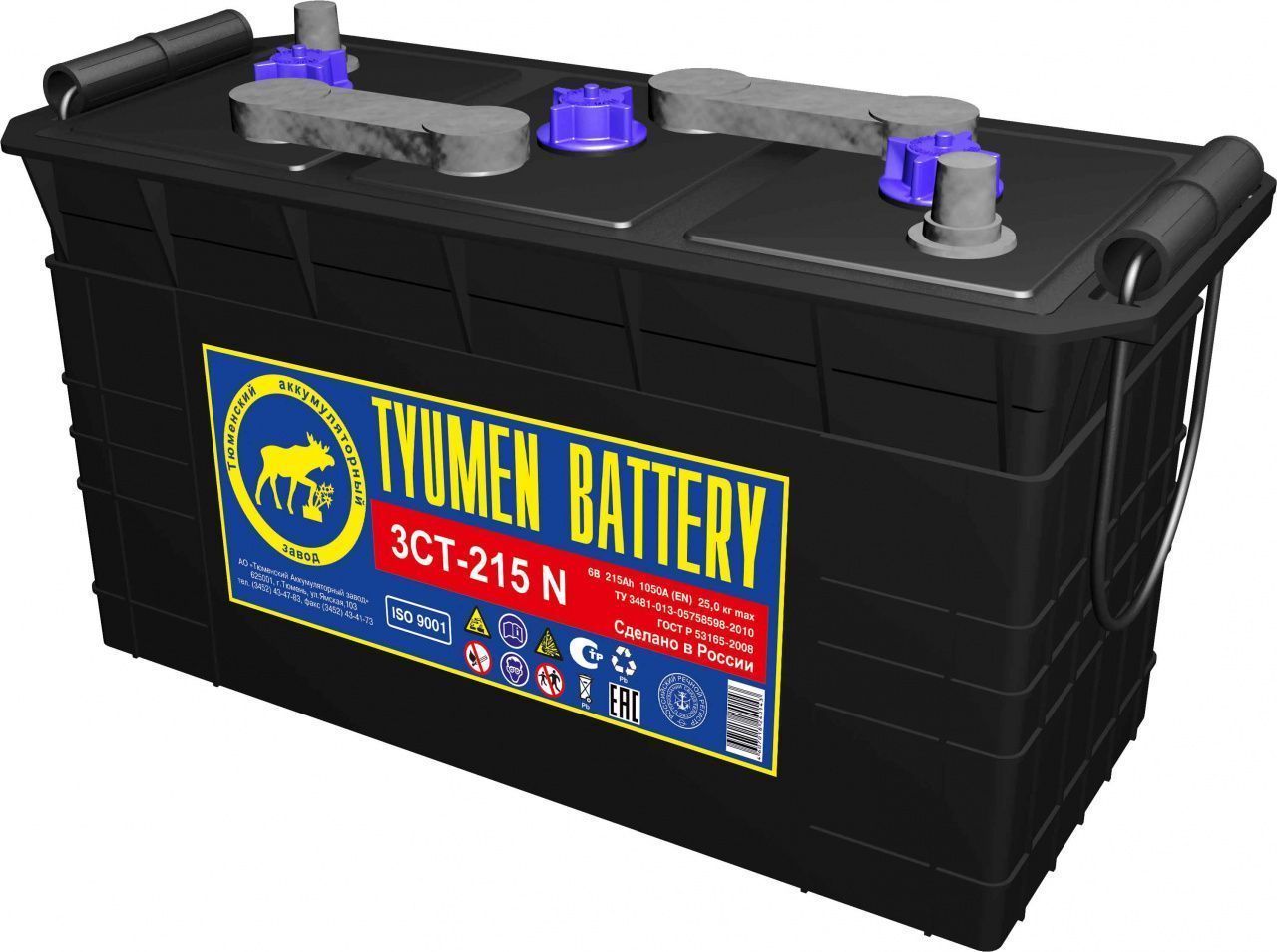 Аккумуляторная батарея Tyumen Battery 3СТ-215N 6V Сухозаряж Тракторный