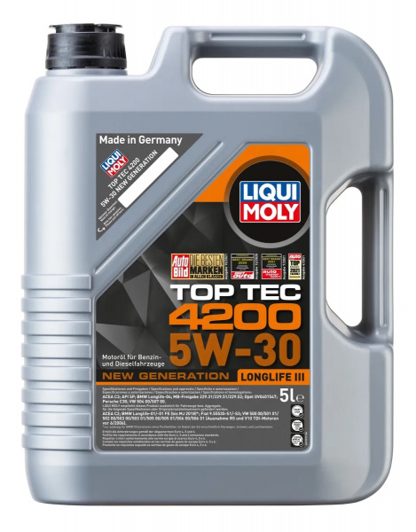 Фото Масло моторное НС-синтетическое Top Tec 4200 5W-30 LiquiMoly 5л (7661)