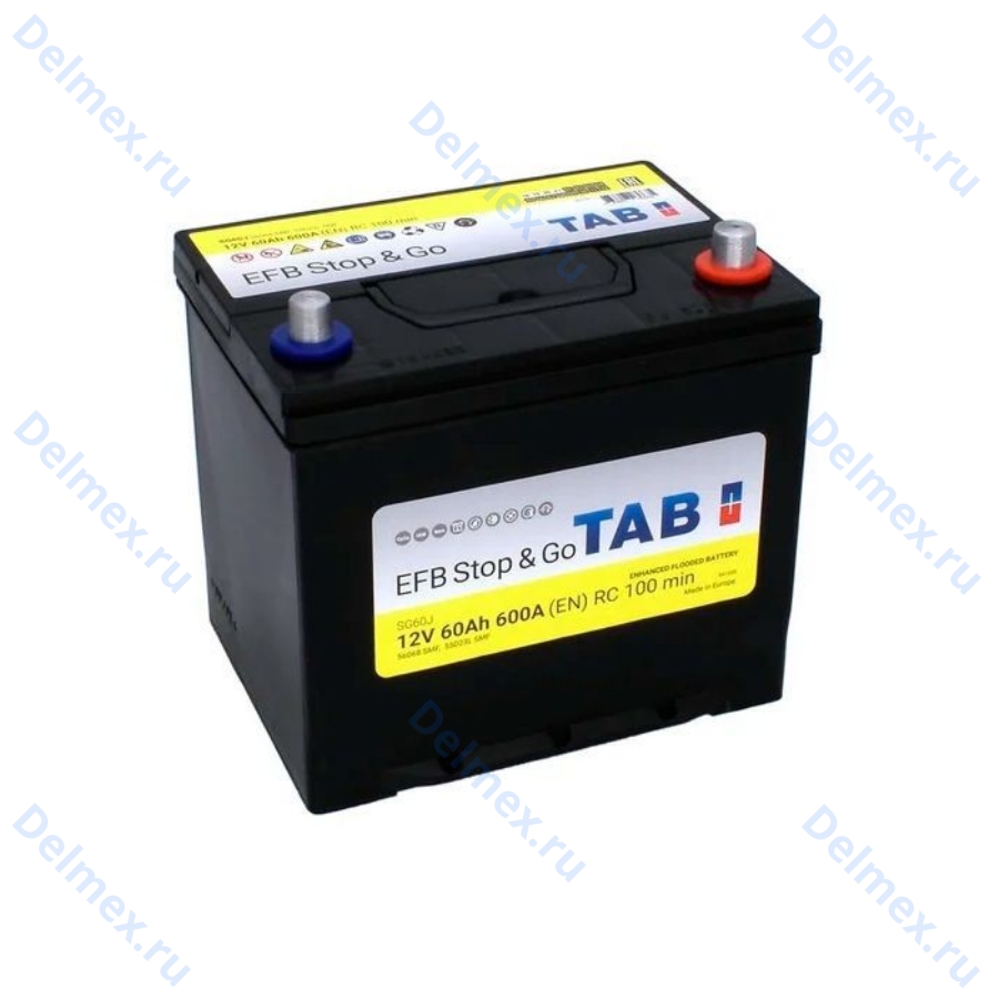 Аккумуляторная батарея TAB 6СТ-60L POLAR JIS EFB Stop&Go обратной полярности Азия (246860)