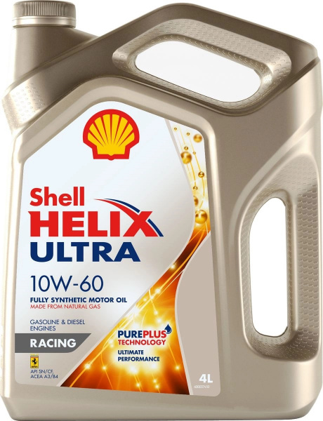 Фото Масло моторное синтетическое SHELL Helix Ultra Racing 10W60 синтетик 4л 550046412