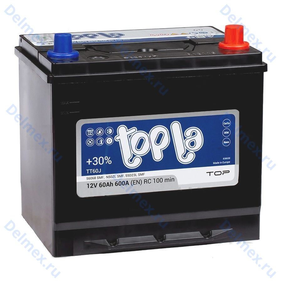 Аккумуляторная батарея TOPLA 6СТ-60L Top Asia обратной полярности (118861)
