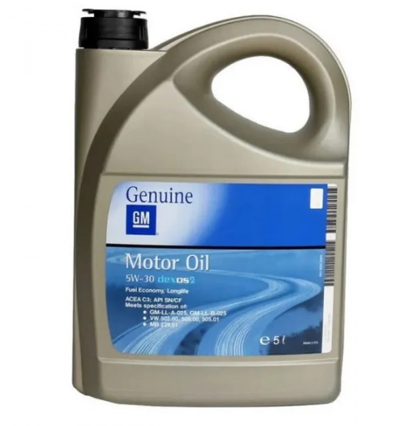 Фото Масло моторное синтетическое GM DEXOS2 5w30 5л A3 B4 C3, SN CF (пластик Россия) (5L)