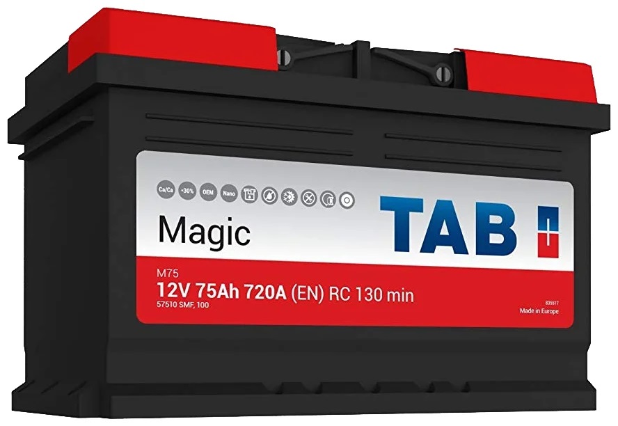 Фото Аккумуляторная батарея TAB 6СТ-75L MAGIC обратной полярности низкий (189072)