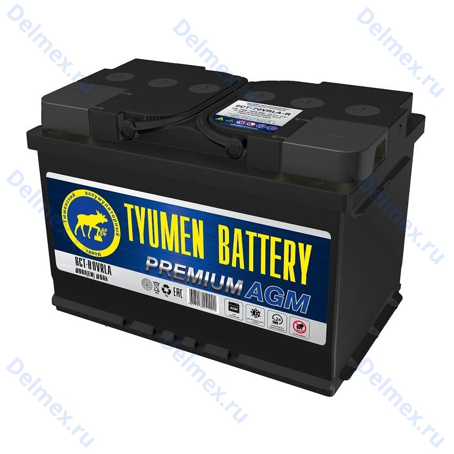 Аккумуляторная батарея Tyumen Battery 6СТ-80VRLA-R PREMIUM AGM