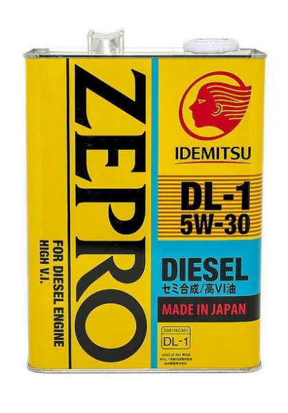 Фото Масло моторное полусинтетическое IDEMITSU ZEPRO Diesel DL-1 5W30 4 л 2156004