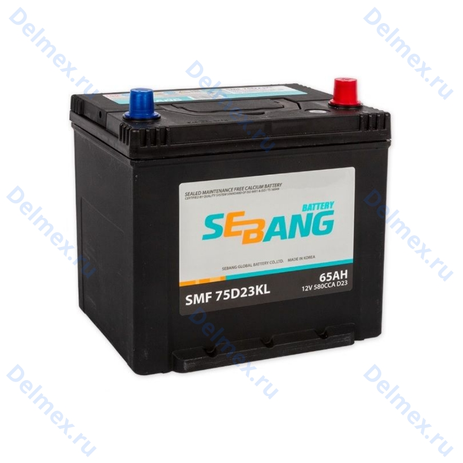Аккумуляторная батарея SEBANG 6СТ-65L SMF (75D23KL) обратной полярности