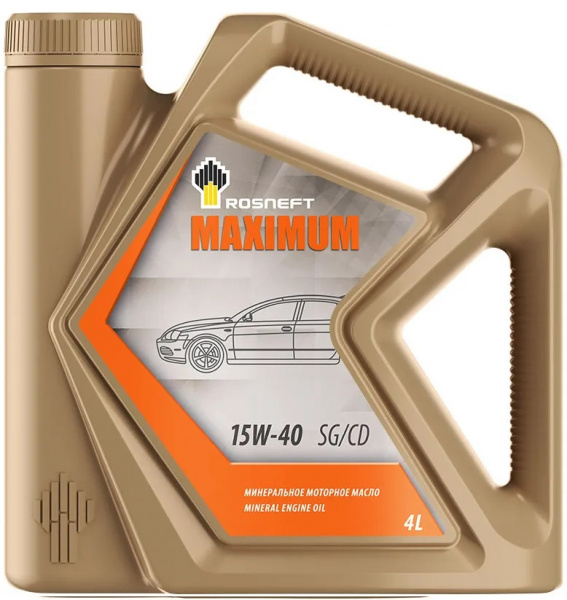 Фото Масло моторное минеральное ROSNEFT MAXIMUM 15w40 4L