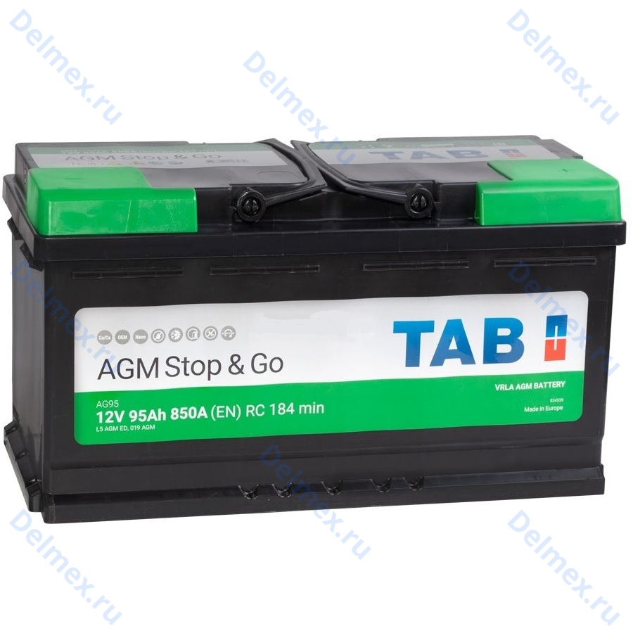 Аккумуляторная батарея TAB 6СТ-95 AGM Start Stop обратной полярности