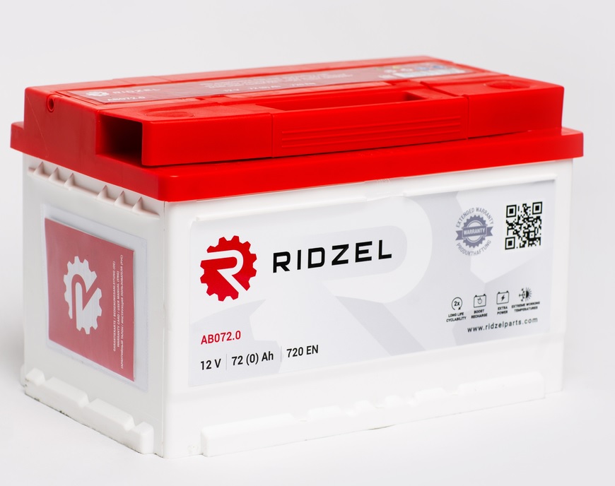 Фото Аккумуляторная батарея RIDZEL 12V 72Ah обратной полярности низкий