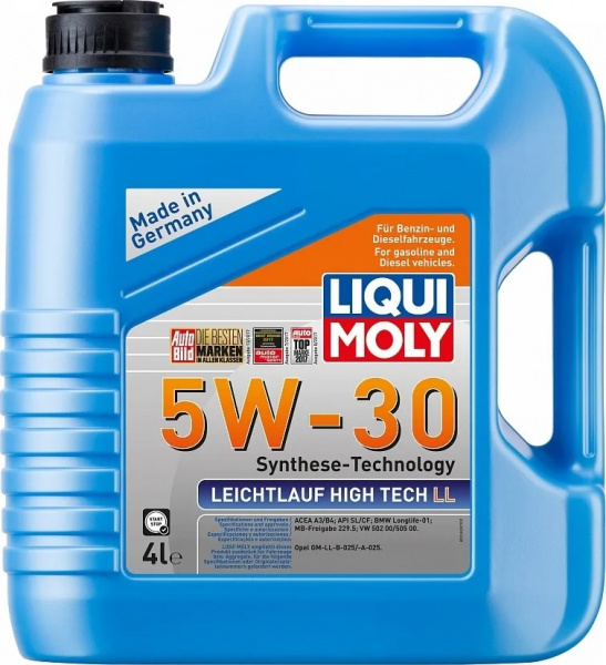 Фото Масло моторное НС-синтетическое LiquiMoly Leichtlauf High Tech LL 5W-30 4л 39006